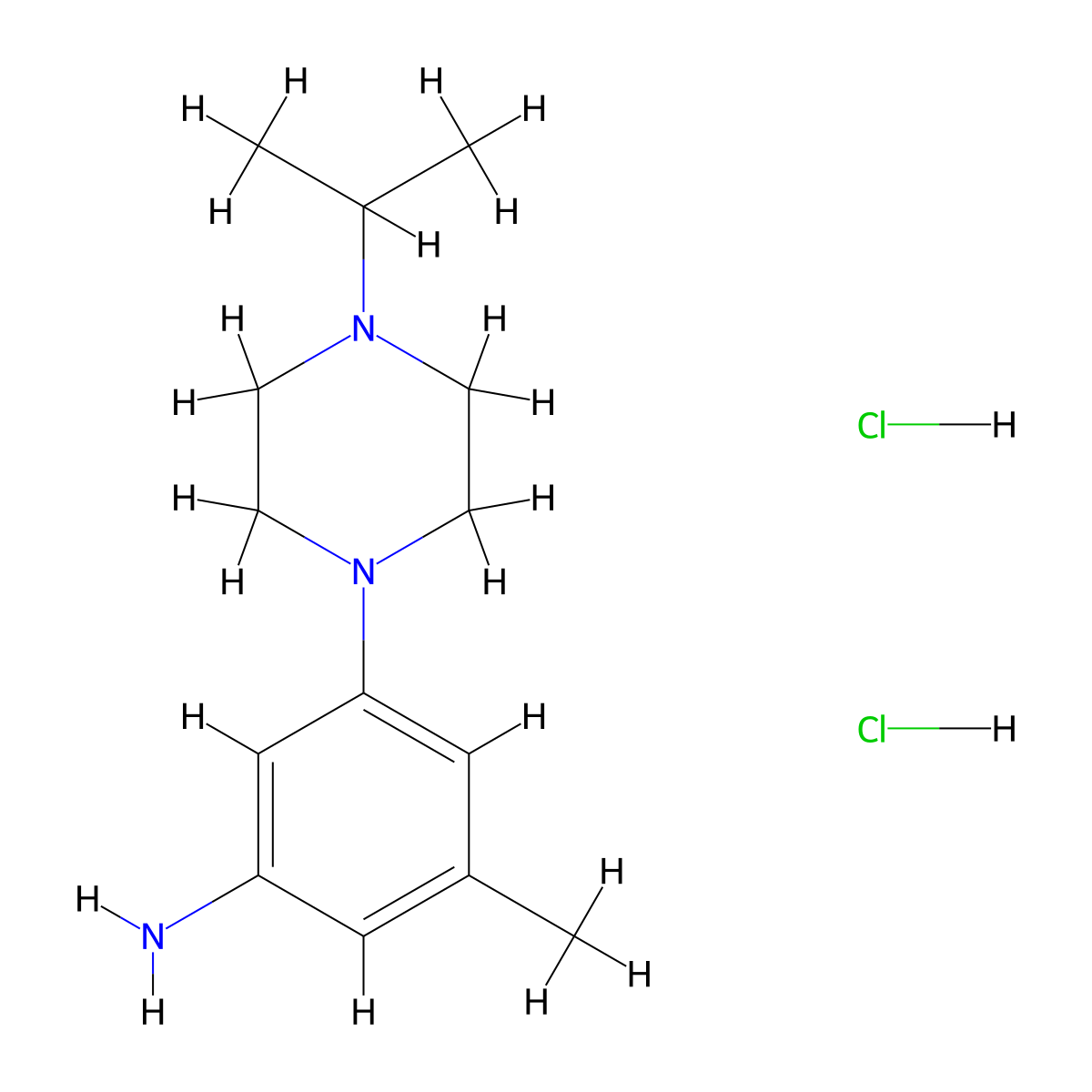3-Methyl-5-[4-(propan-2-yl)piperazin-1-yl]aniline dihydrochloride molecular structure, CAS 1803584-07-7