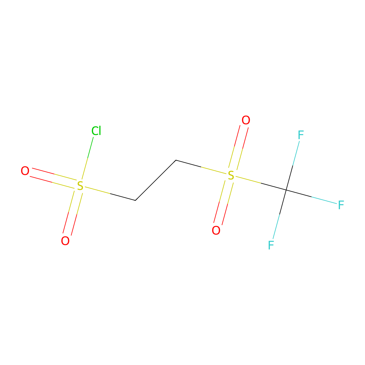 2-Trifluoromethanesulfonylethane-1-sulfonyl chloride molecular structure, CAS 1803584-10-2
