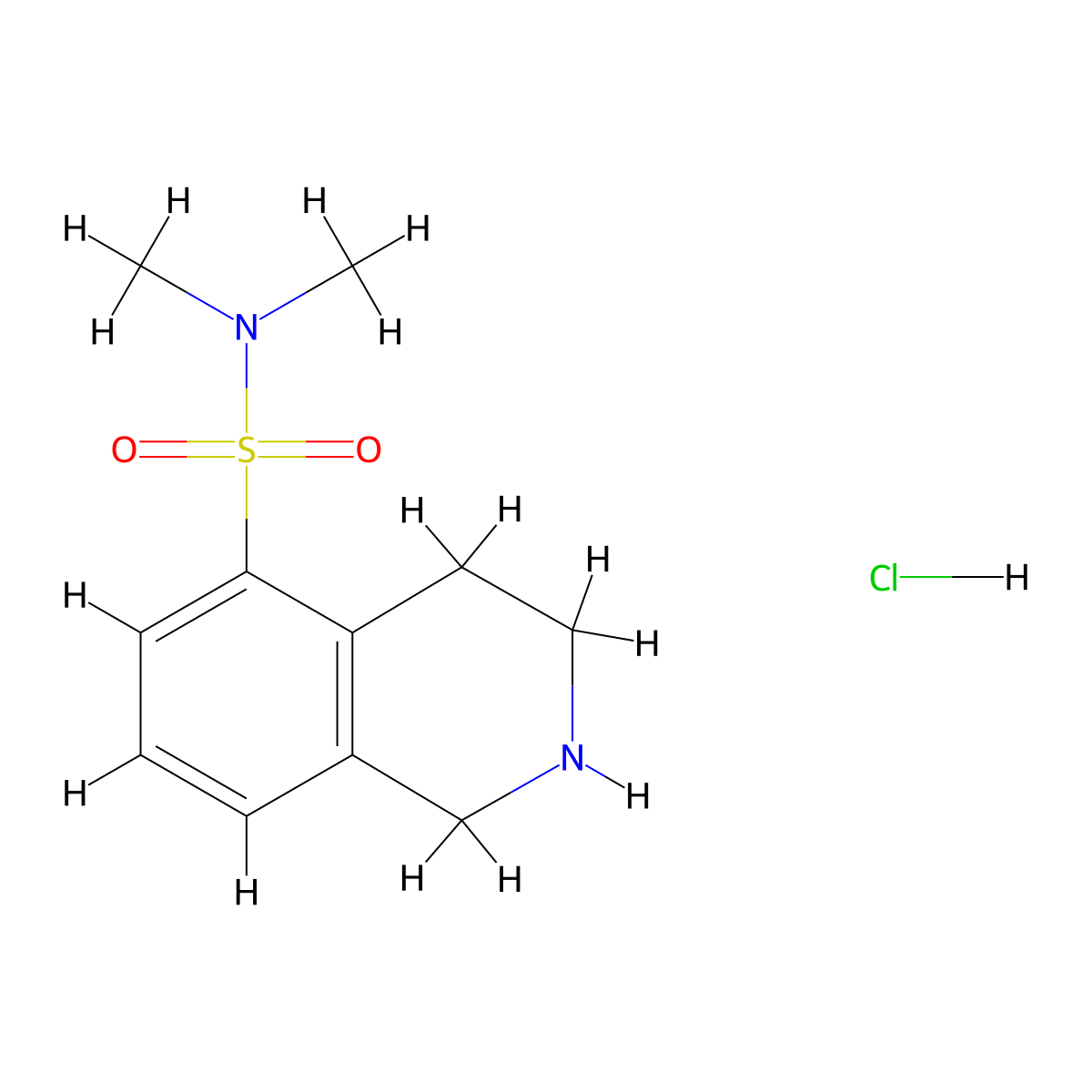 N,N-dimethyl-1,2,3,4-tetrahydroisoquinoline-5-sulfonamide hydrochloride molecular structure, CAS 1803584-14-6
