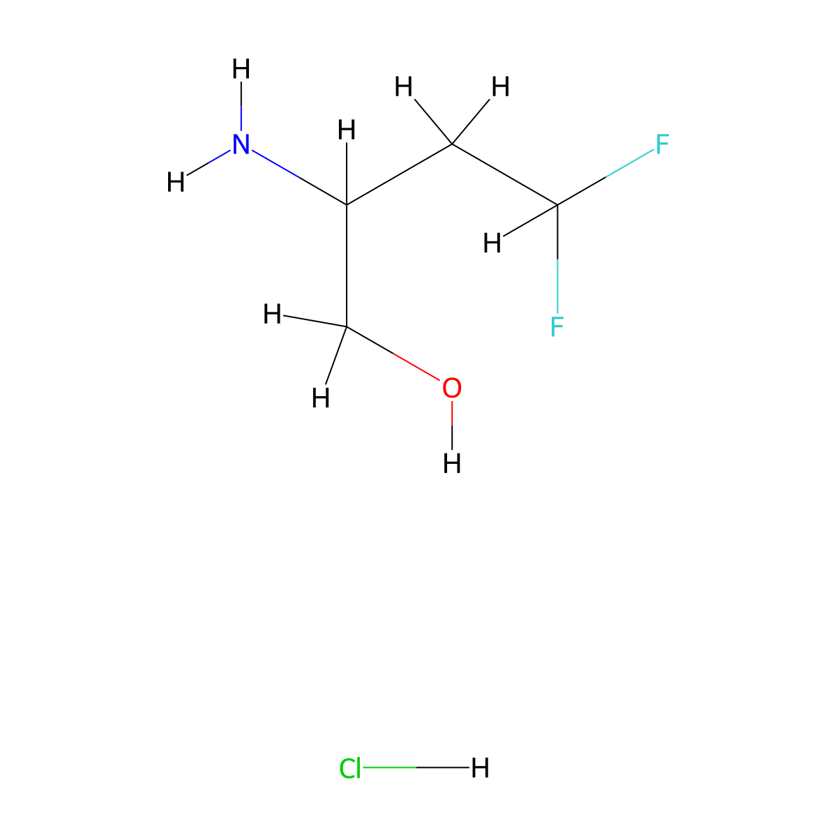 2-Amino-4,4-difluorobutan-1-ol hydrochloride molecular structure, CAS 1803584-18-0