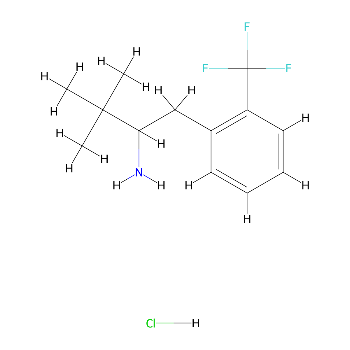 3,3-Dimethyl-1-[2-(trifluoromethyl)phenyl]butan-2-amine hydrochloride molecular structure, CAS 1803584-22-6