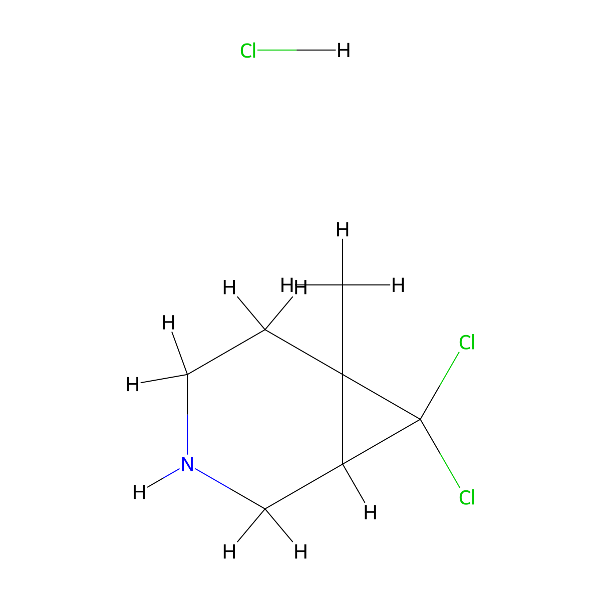 7,7-Dichloro-6-methyl-3-azabicyclo[4.1.0]heptane hydrochloride molecular structure, CAS 1803584-25-9