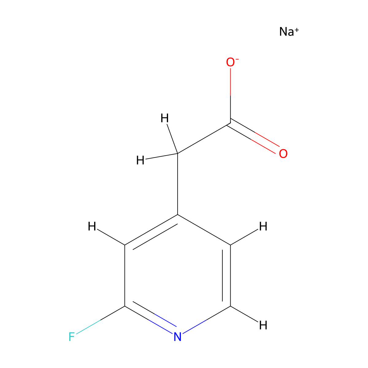 Sodium 2-(2-fluoropyridin-4-yl)acetate molecular structure, CAS 1803584-28-2