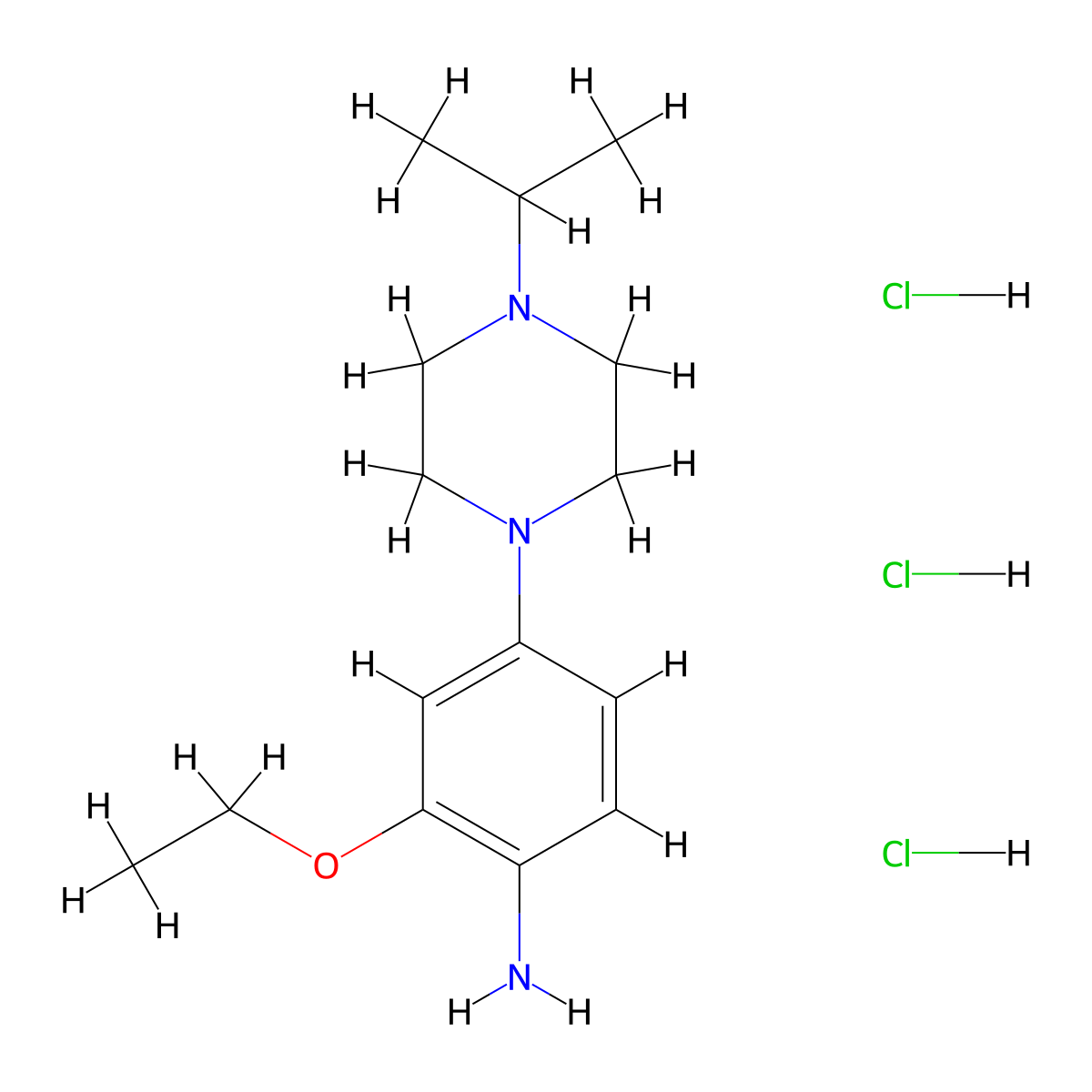 2-Ethoxy-4-(4-(propan-2-yl)piperazin-1-yl)aniline trihydrochloride molecular structure, CAS 1803584-29-3
