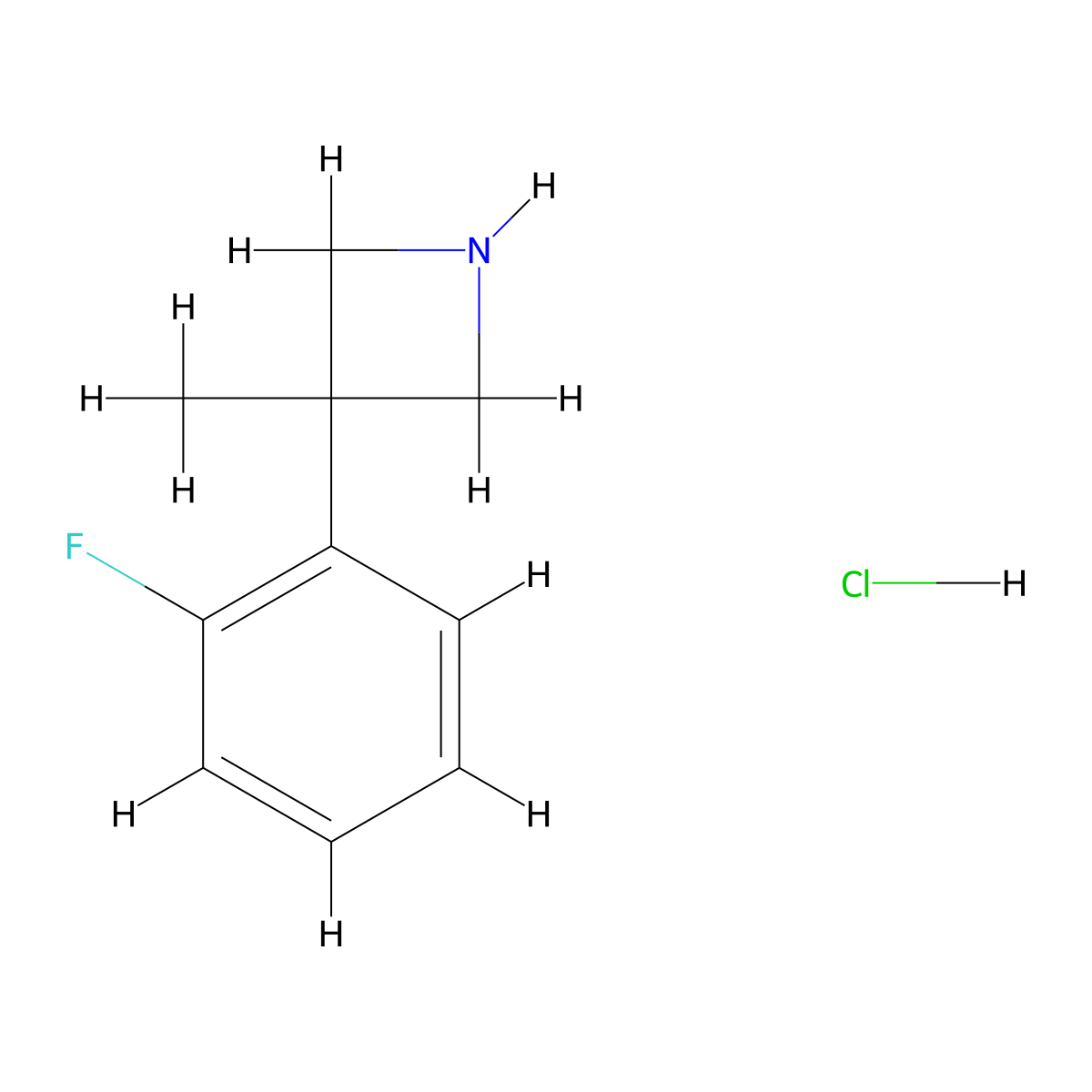 3-(2-Fluorophenyl)-3-methylazetidine hydrochloride molecular structure, CAS 1803584-30-6