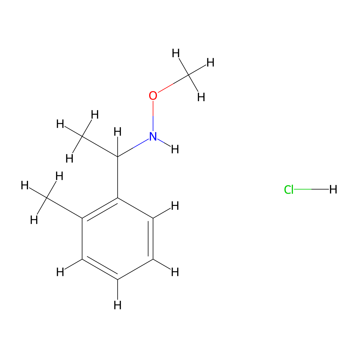 Methoxy(1-(2-methylphenyl)ethyl)amine hydrochloride molecular structure, CAS 1803584-31-7
