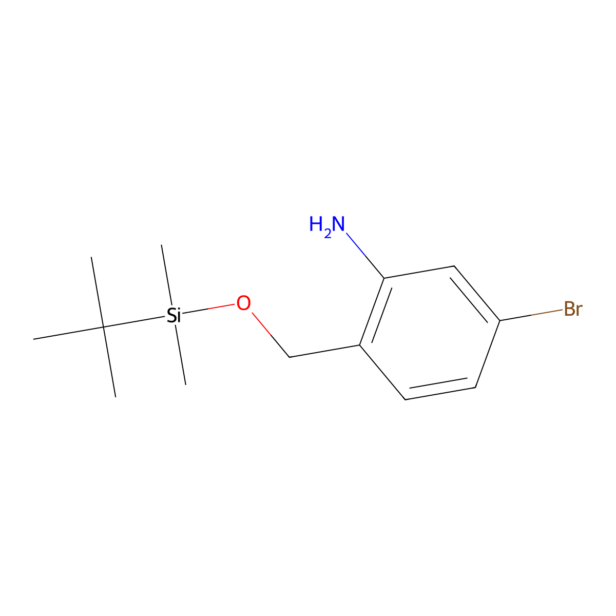 5-Bromo-2-{[(tert-butyldimethylsilyl)oxy]methyl}aniline molecular structure, CAS 1803584-34-0
