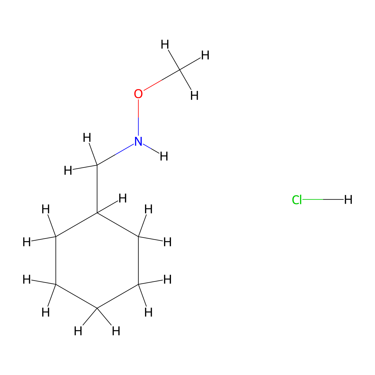 (Cyclohexylmethyl)(methoxy)amine hydrochloride molecular structure, CAS 1803584-35-1