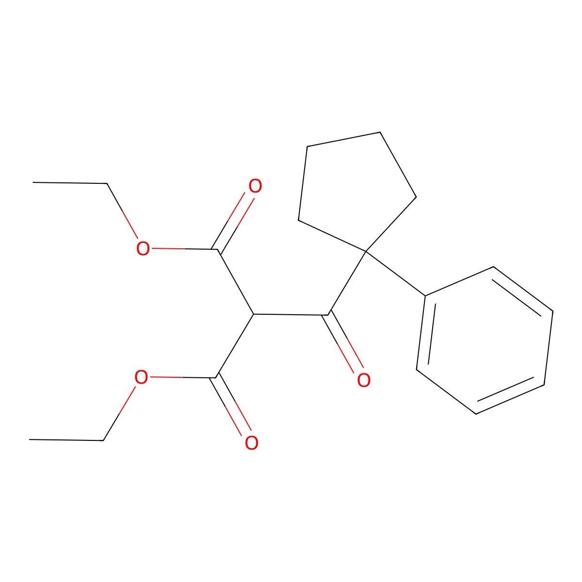 1,3-Diethyl 2-(1-phenylcyclopentanecarbonyl)propanedioate molecular structure, CAS 1803584-37-3