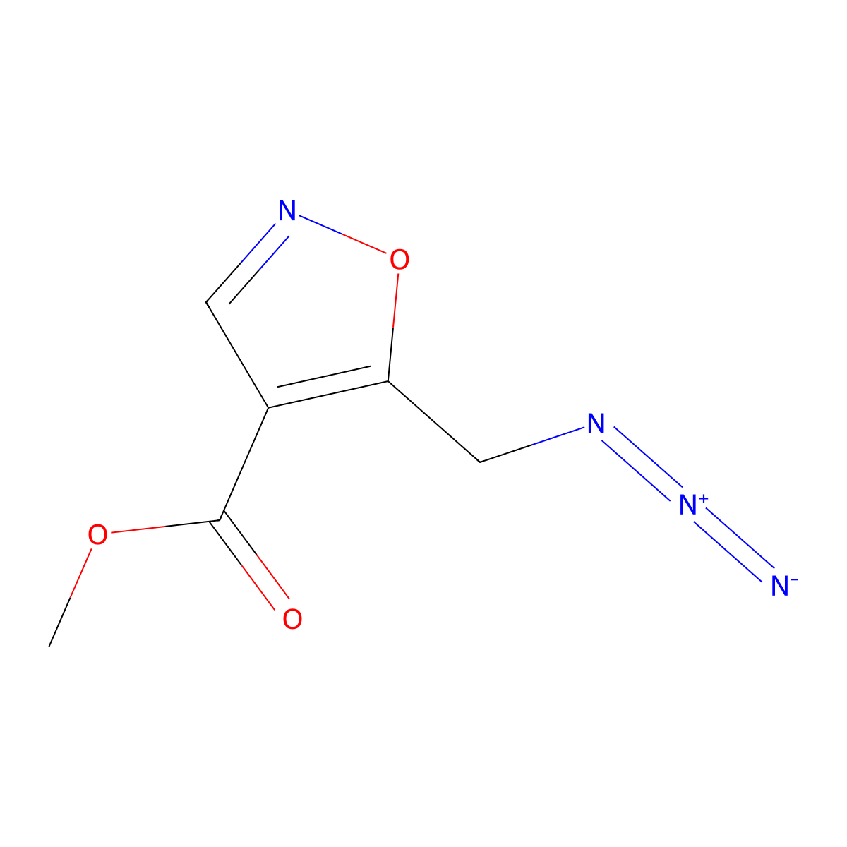 Methyl 5-(azidomethyl)-1,2-oxazole-4-carboxylate molecular structure, CAS 1803584-39-5