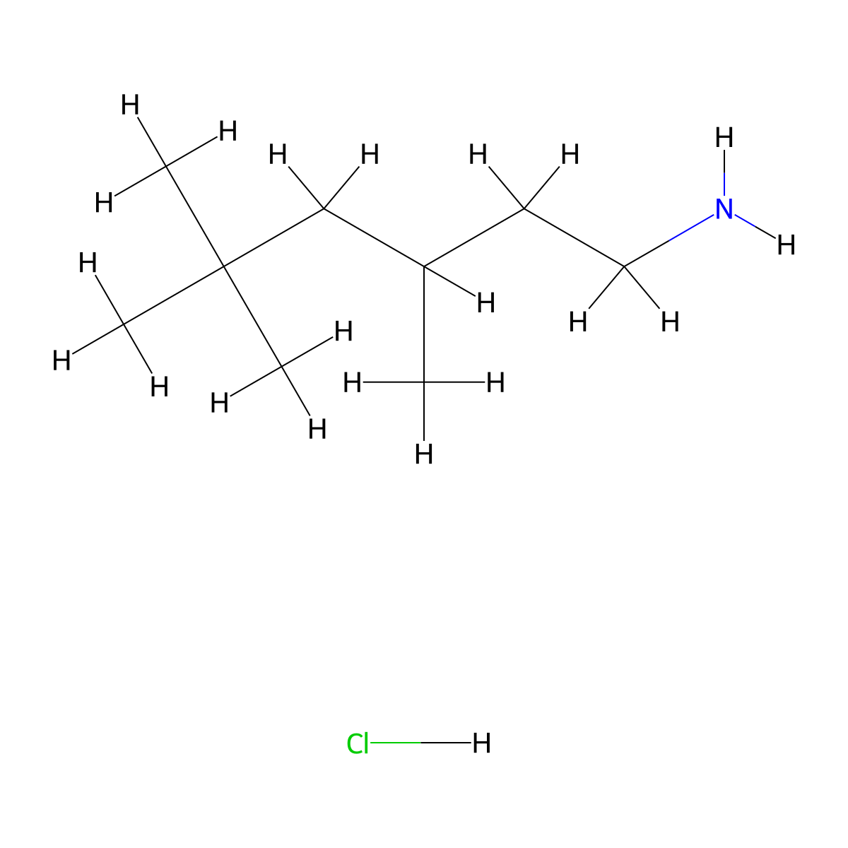 3,5,5-Trimethylhexan-1-amine hydrochloride molecular structure, CAS 1803584-41-9