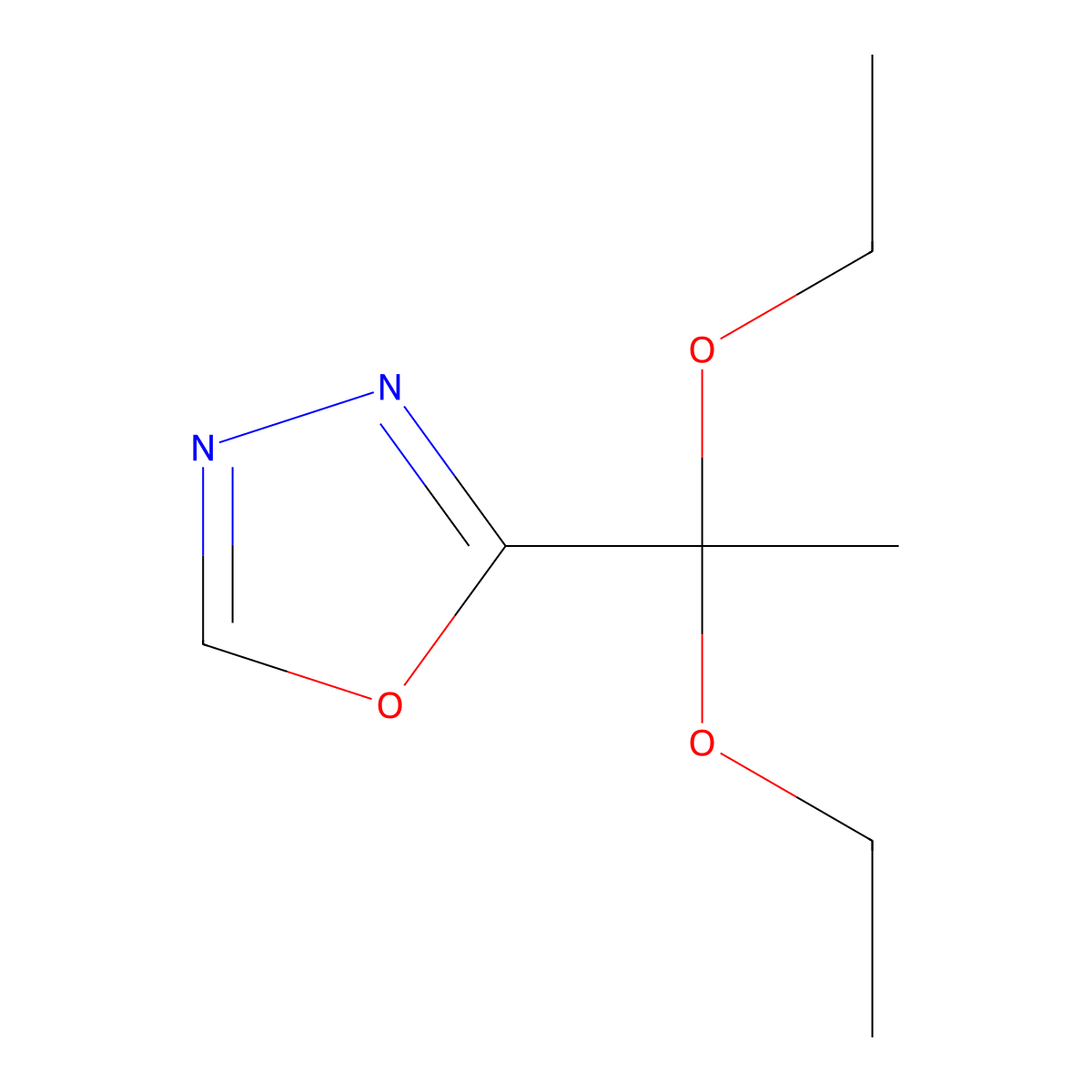 2-(1,1-Diethoxyethyl)-1,3,4-oxadiazole molecular structure, CAS 1803584-45-3