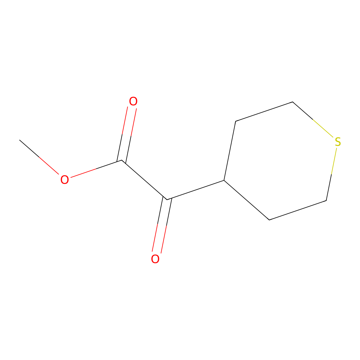 Methyl 2-oxo-2-(thian-4-yl)acetate molecular structure, CAS 1803584-47-5