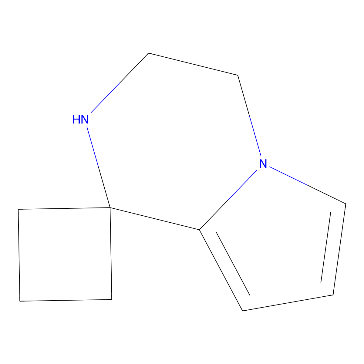 3',4'-dihydro-2'H-spiro[cyclobutane-1,1'-pyrrolo[1,2-a]pyrazine] molecular structure, CAS 1803584-48-6