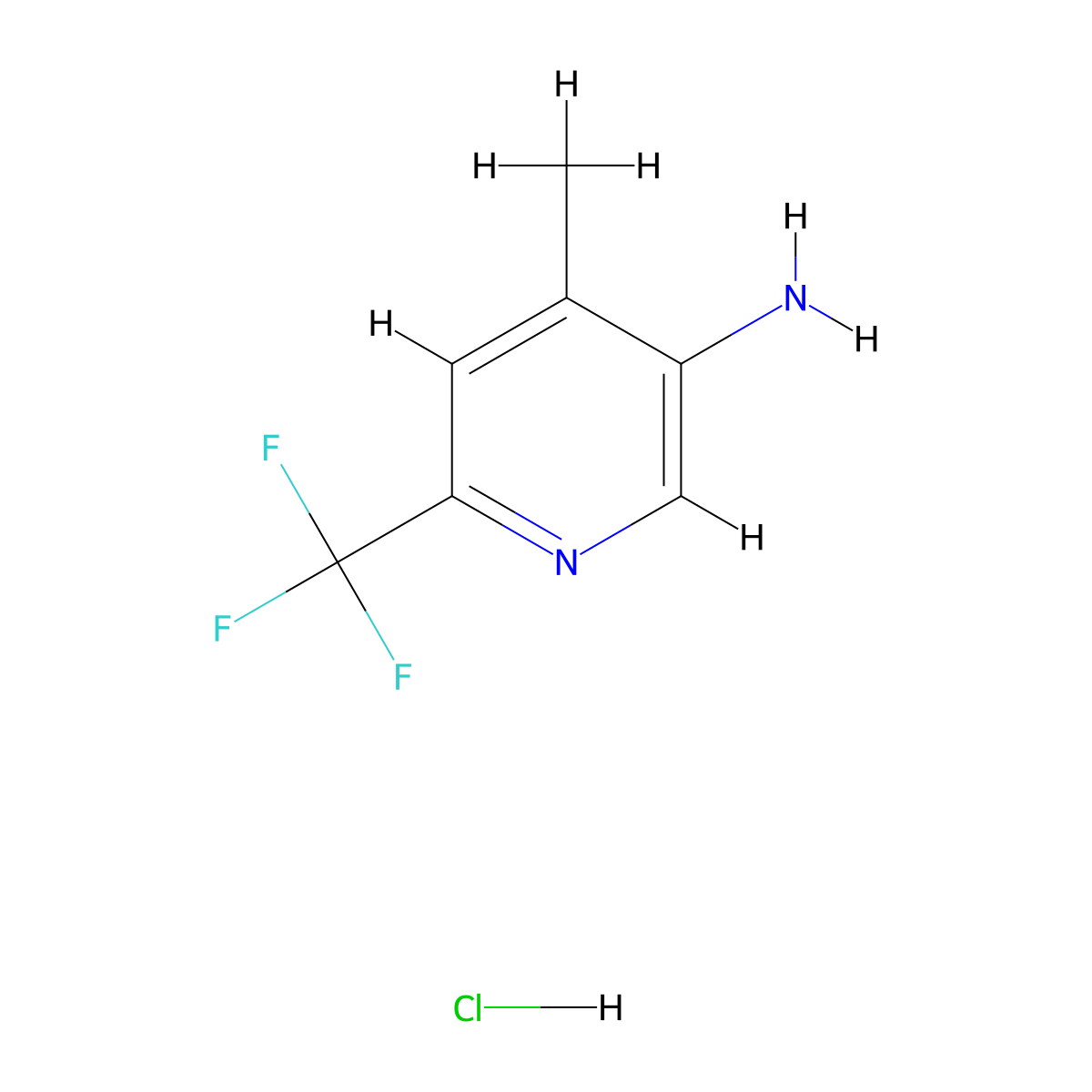 4-Methyl-6-(trifluoromethyl)pyridin-3-amine hydrochloride molecular structure, CAS 1803584-50-0