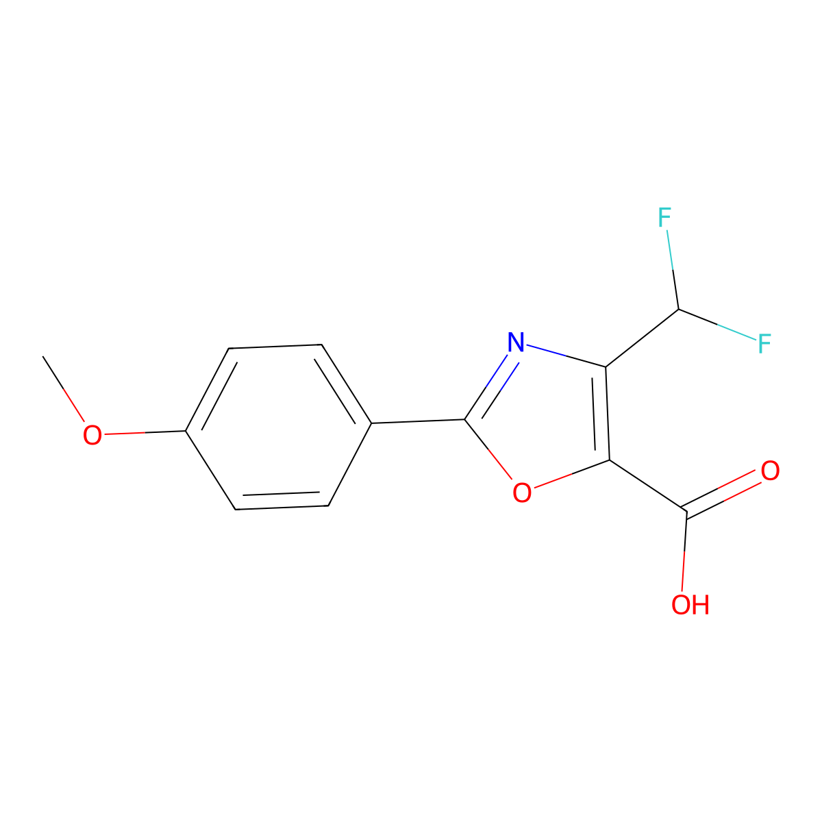 4-(Difluoromethyl)-2-(4-methoxyphenyl)-1,3-oxazole-5-carboxylic acid molecular structure, CAS 1803584-52-2