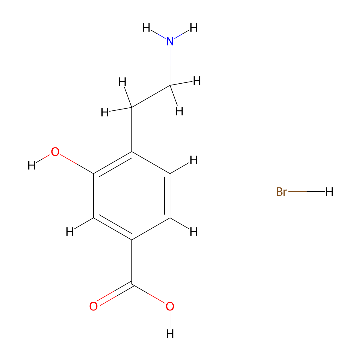 4-(2-Aminoethyl)-3-hydroxybenzoic acid hydrobromide molecular structure, CAS 1803584-58-8