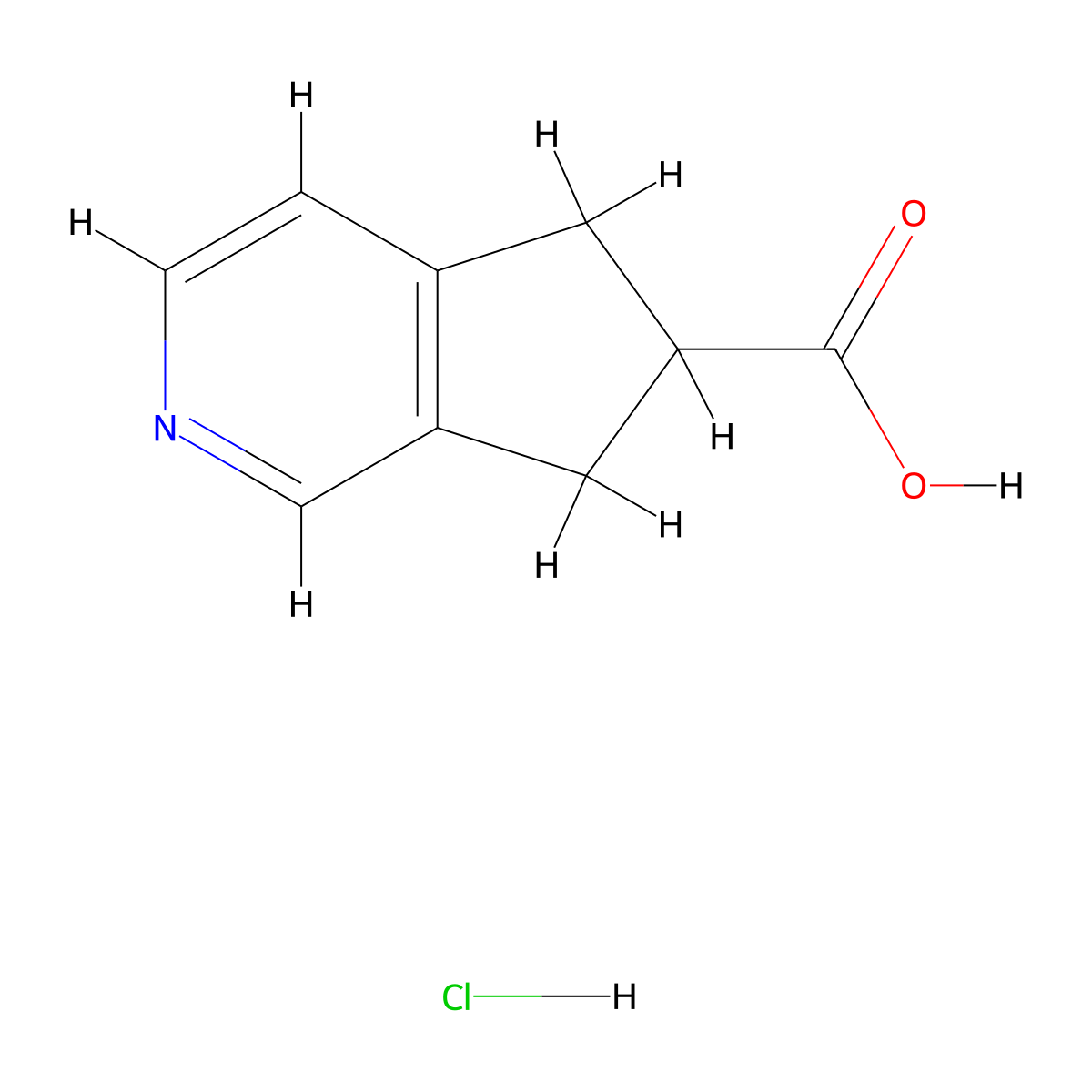 5H,6H,7H-cyclopenta(c)pyridine-6-carboxylic acid hydrochloride molecular structure, CAS 1803584-62-4