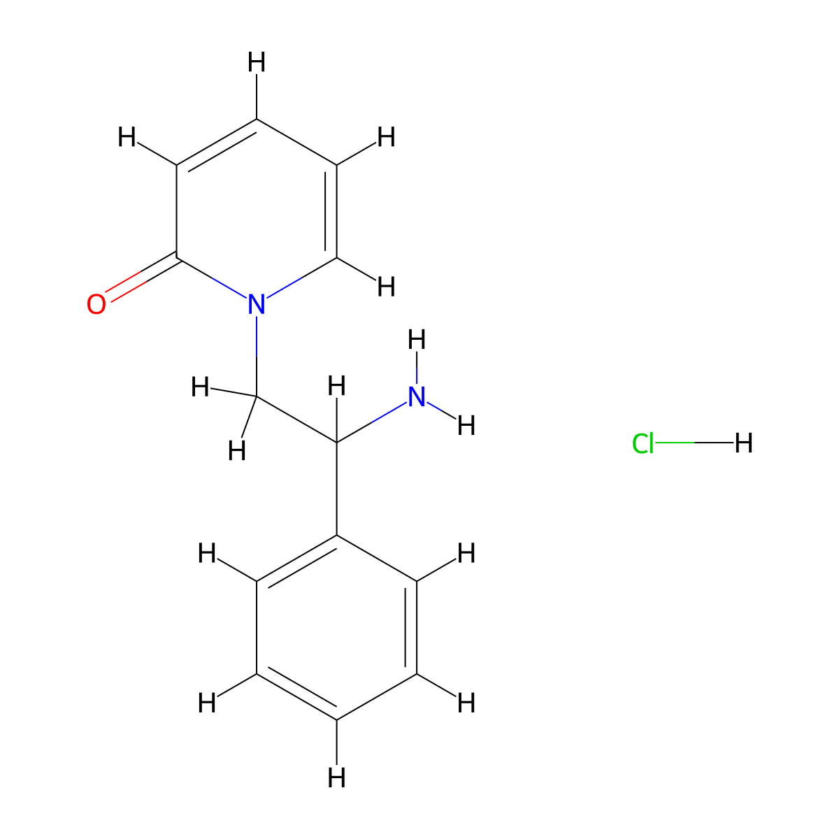 1-(2-Amino-2-phenylethyl)-1,2-dihydropyridin-2-one hydrochloride molecular structure, CAS 1803584-63-5