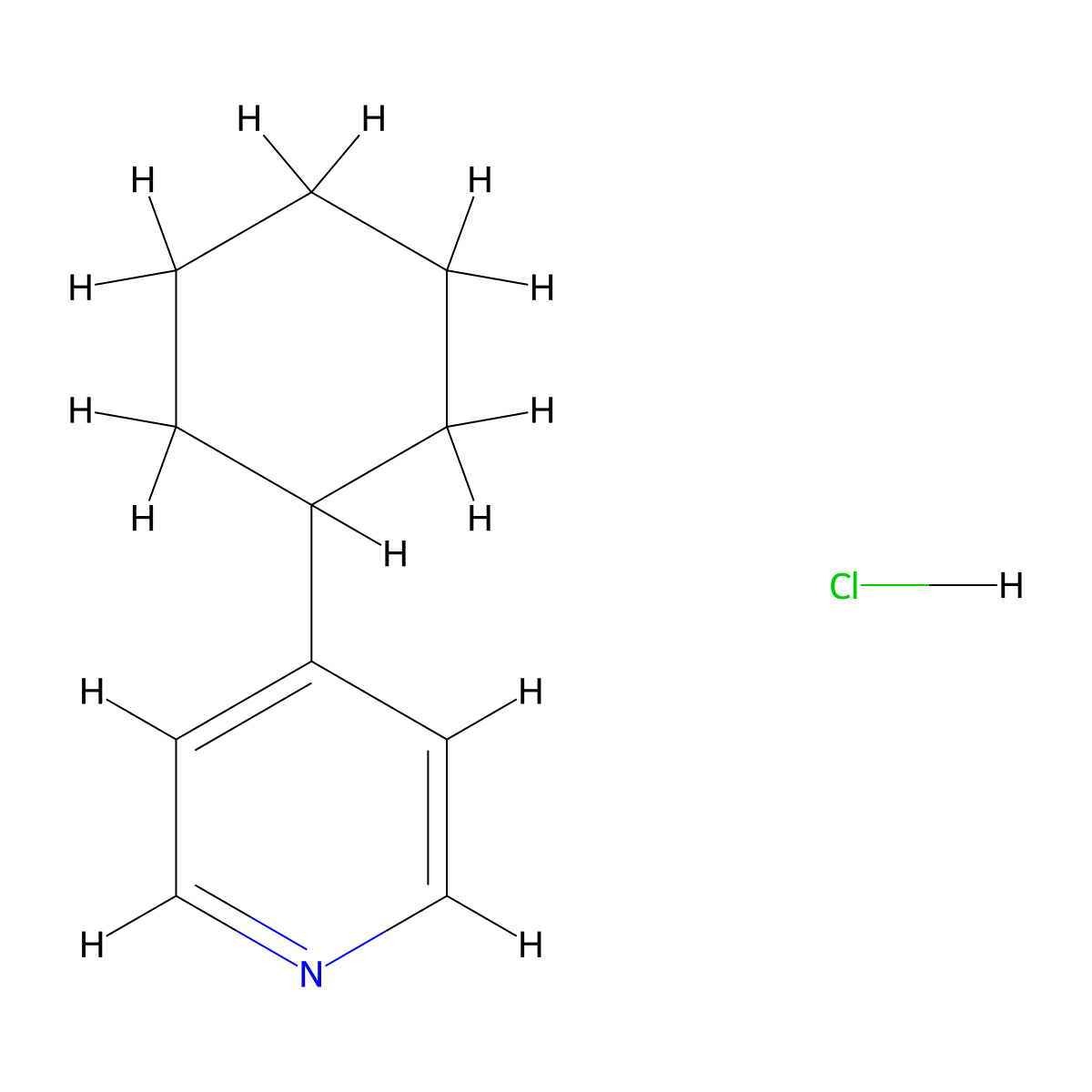 4-Cyclohexylpyridine hydrochloride molecular structure, CAS 1803584-65-7