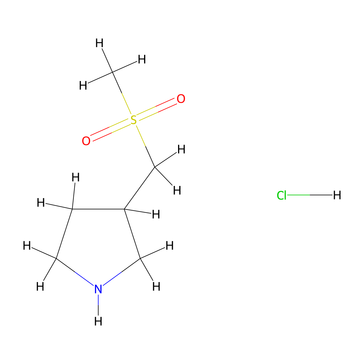 3-(Methanesulfonylmethyl)pyrrolidine hydrochloride molecular structure, CAS 1803584-69-1