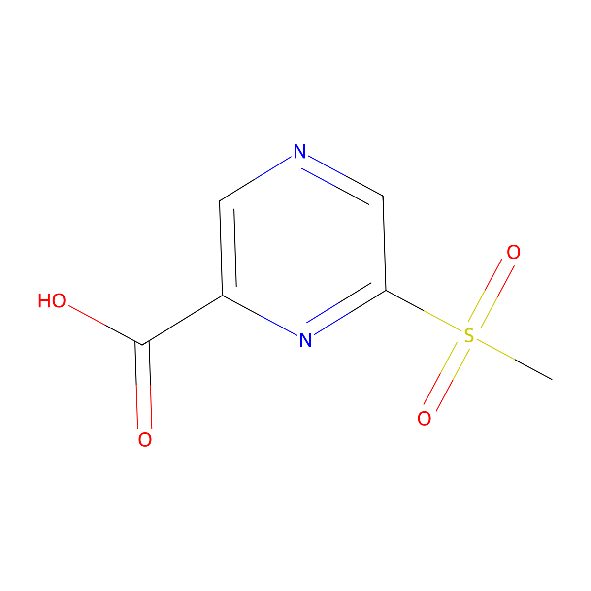 6-Methanesulfonylpyrazine-2-carboxylic acid molecular structure, CAS 1803584-75-9