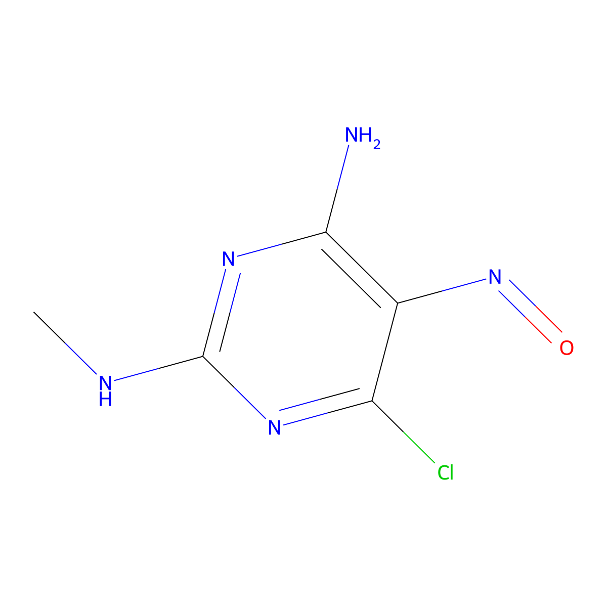 6-chloro-2-N-methyl-5-nitrosopyrimidine-2,4-diamine molecular structure, CAS 1803584-80-6