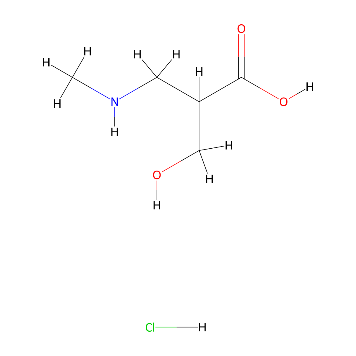 3-Hydroxy-2-[(methylamino)methyl]propanoic acid hydrochloride molecular structure, CAS 1803584-83-9