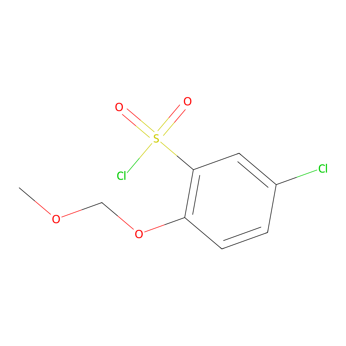 5-Chloro-2-(methoxymethoxy)benzene-1-sulfonyl chloride molecular structure, CAS 1803584-94-2