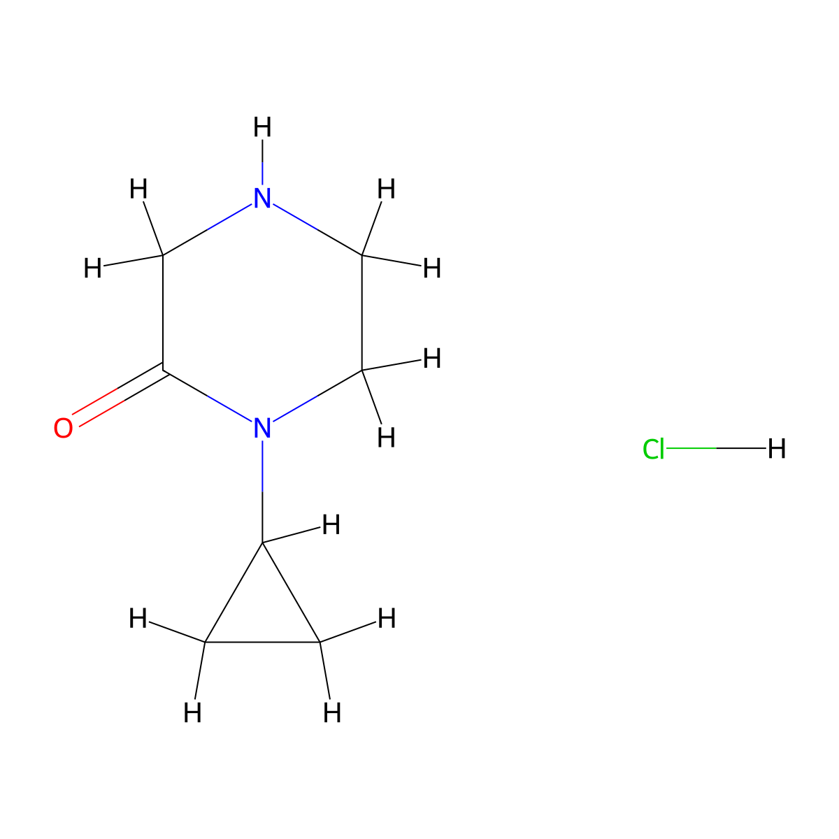 1-Cyclopropylpiperazin-2-one hydrochloride molecular structure, CAS 1803584-95-3