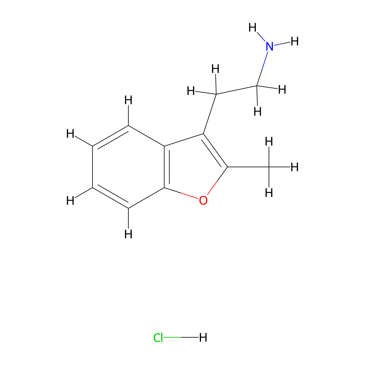 2-(2-Methyl-1-benzofuran-3-yl)ethan-1-amine hydrochloride molecular structure, CAS 1803584-97-5