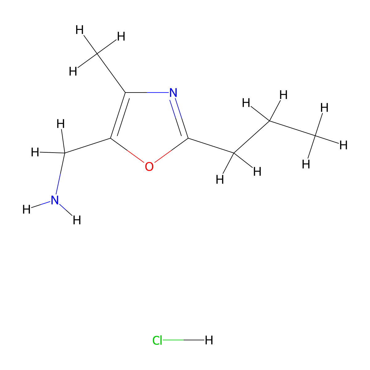 (4-Methyl-2-propyl-1,3-oxazol-5-yl)methanamine hydrochloride molecular structure, CAS 1803585-01-4