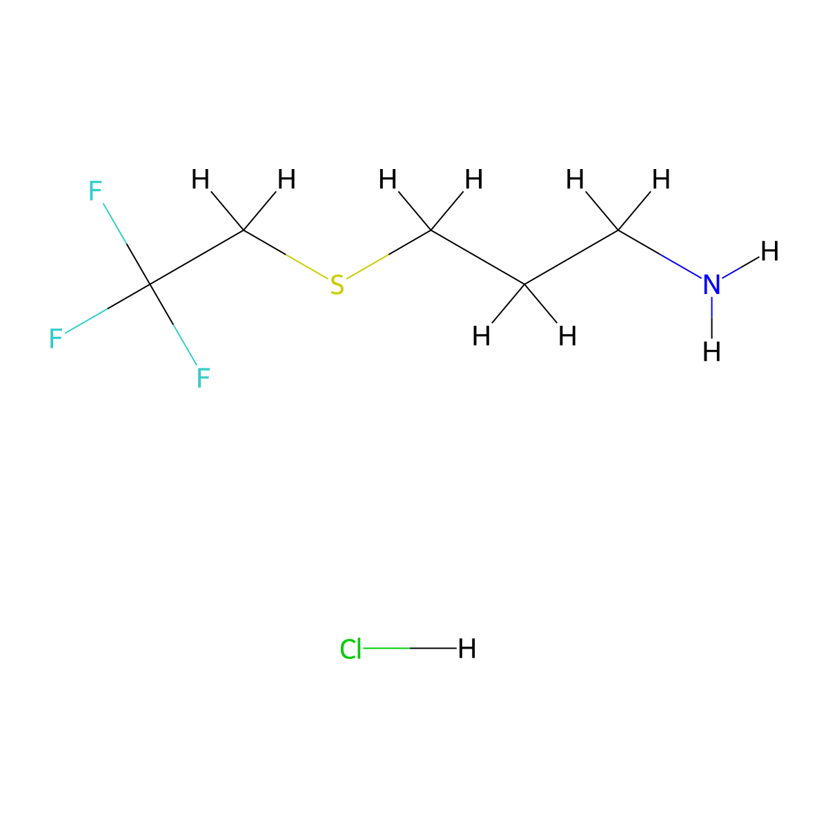 3-[(2,2,2-Trifluoroethyl)sulfanyl]propan-1-amine hydrochloride molecular structure, CAS 1803585-06-9