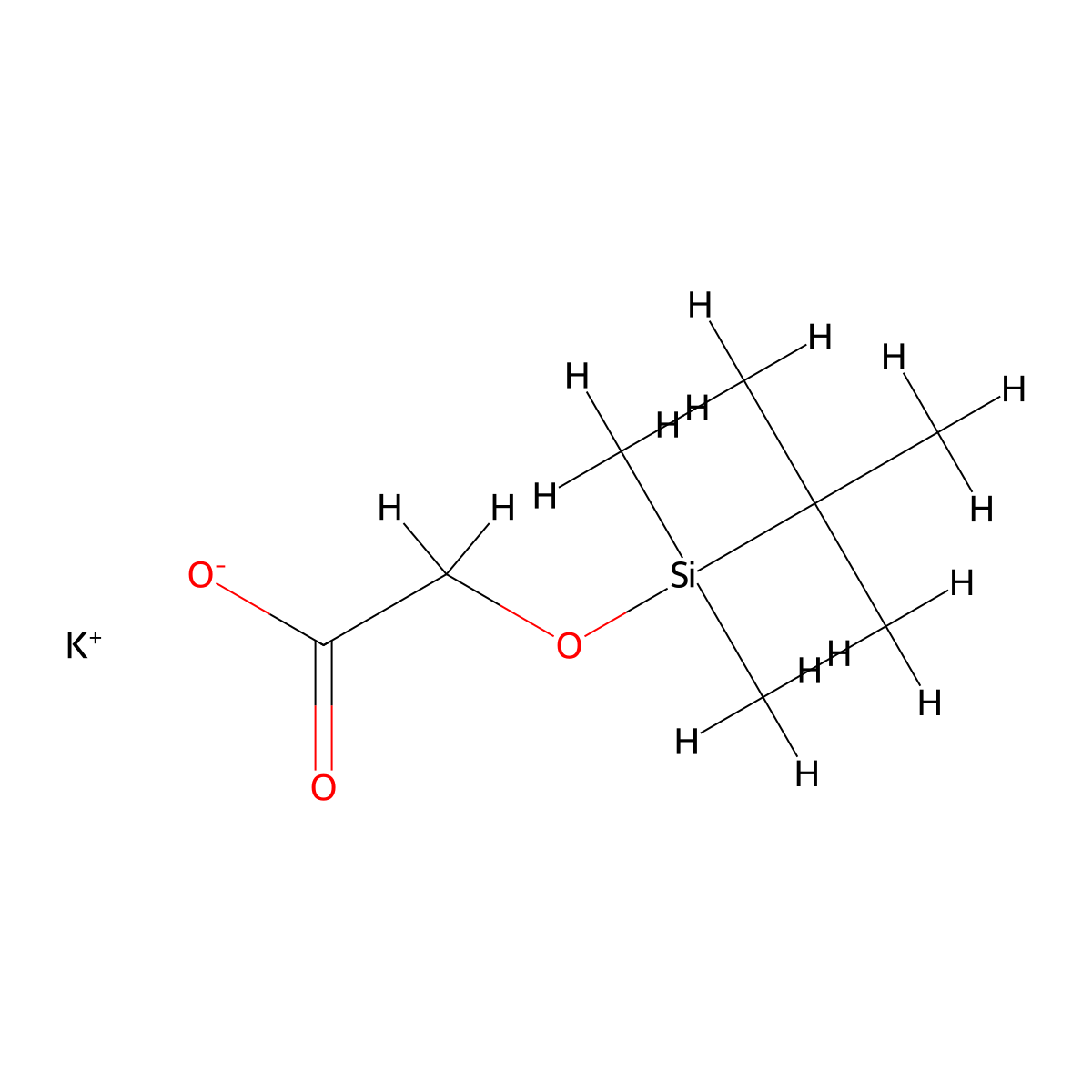 Potassium 2-[(tert-butyldimethylsilyl)oxy]acetate molecular structure, CAS 1803585-09-2
