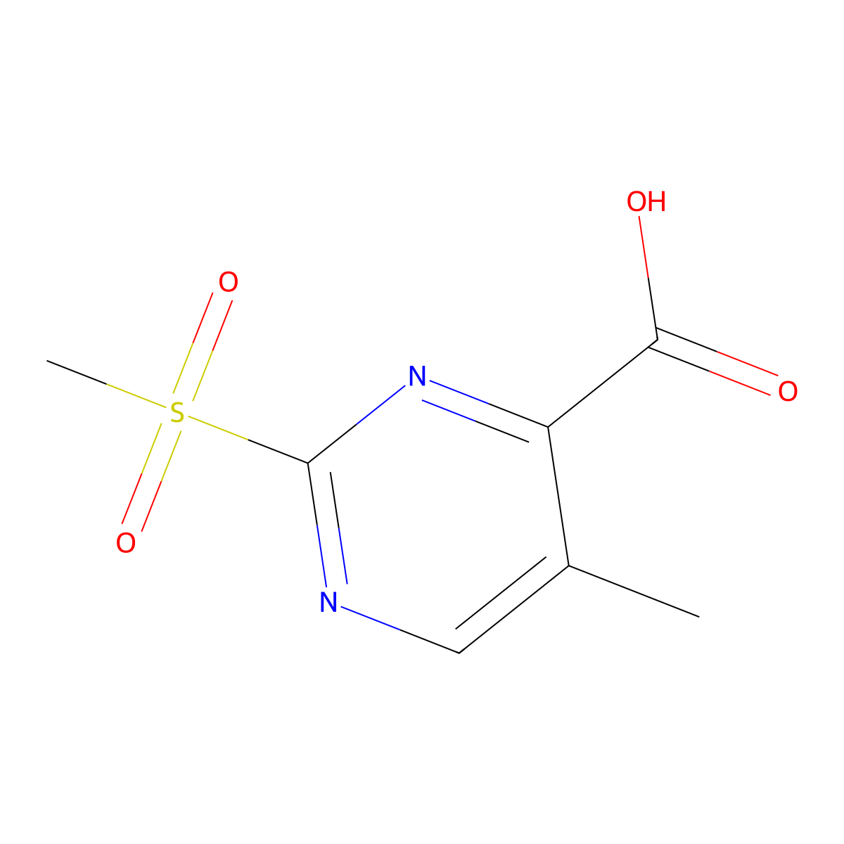 2-Methanesulfonyl-5-methylpyrimidine-4-carboxylic acid molecular structure, CAS 1803585-17-2