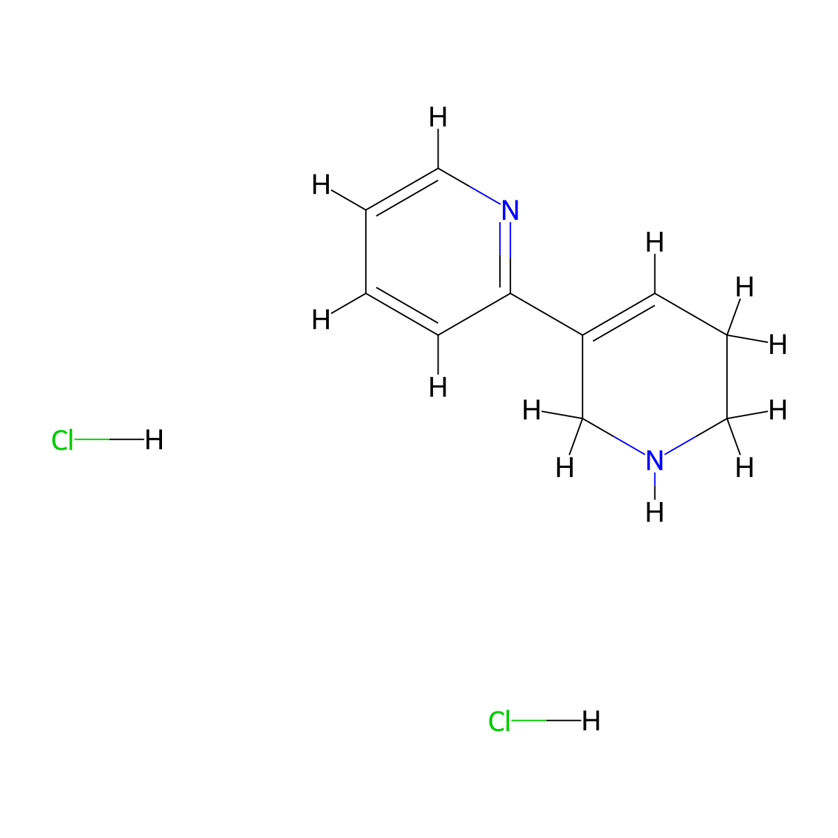 2-(1,2,5,6-Tetrahydropyridin-3-yl)pyridine dihydrochloride molecular structure, CAS 1803585-18-3