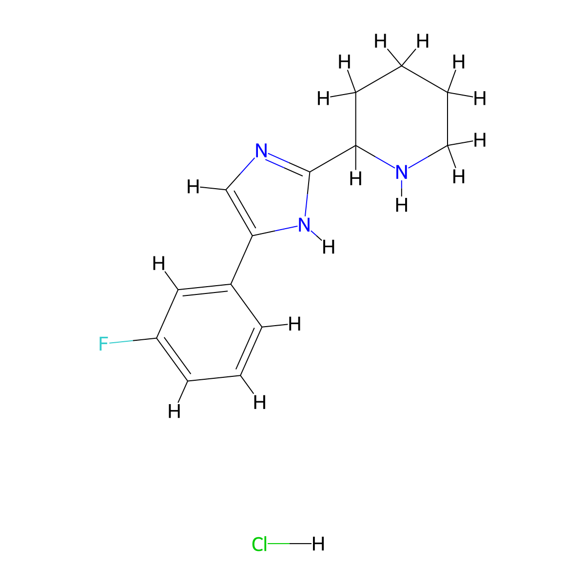 2-[4-(3-fluorophenyl)-1H-imidazol-2-yl]piperidine hydrochloride molecular structure, CAS 1803585-19-4