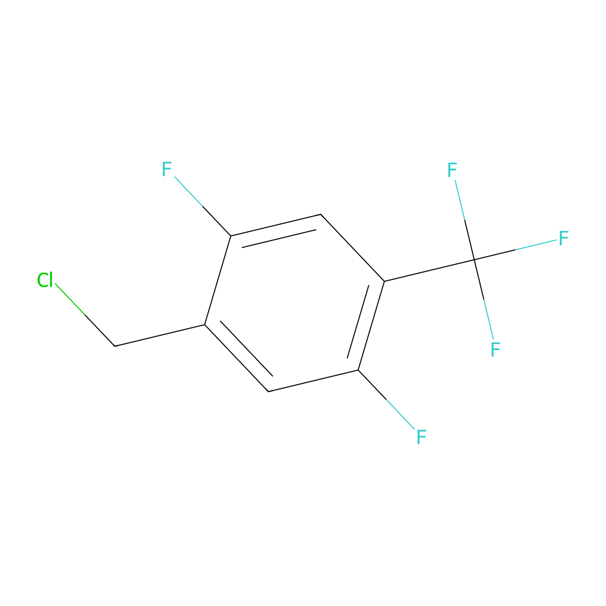 1-(Chloromethyl)-2,5-difluoro-4-(trifluoromethyl)benzene molecular structure, CAS 1803585-20-7