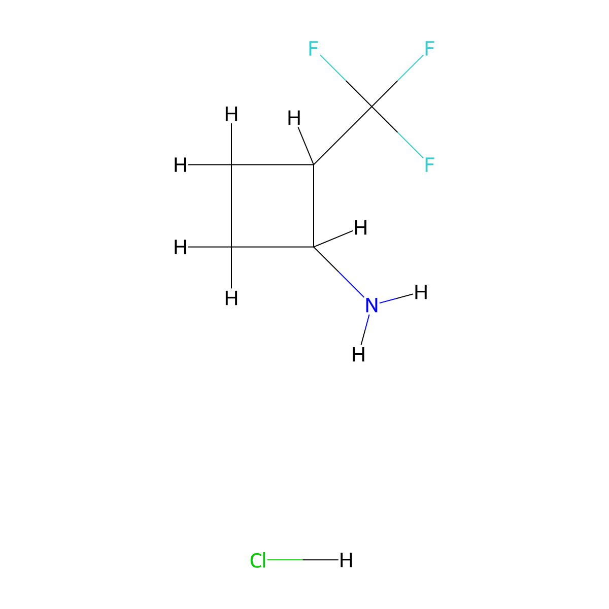 2-(Trifluoromethyl)cyclobutan-1-amine hydrochloride molecular structure, CAS 1803585-22-9