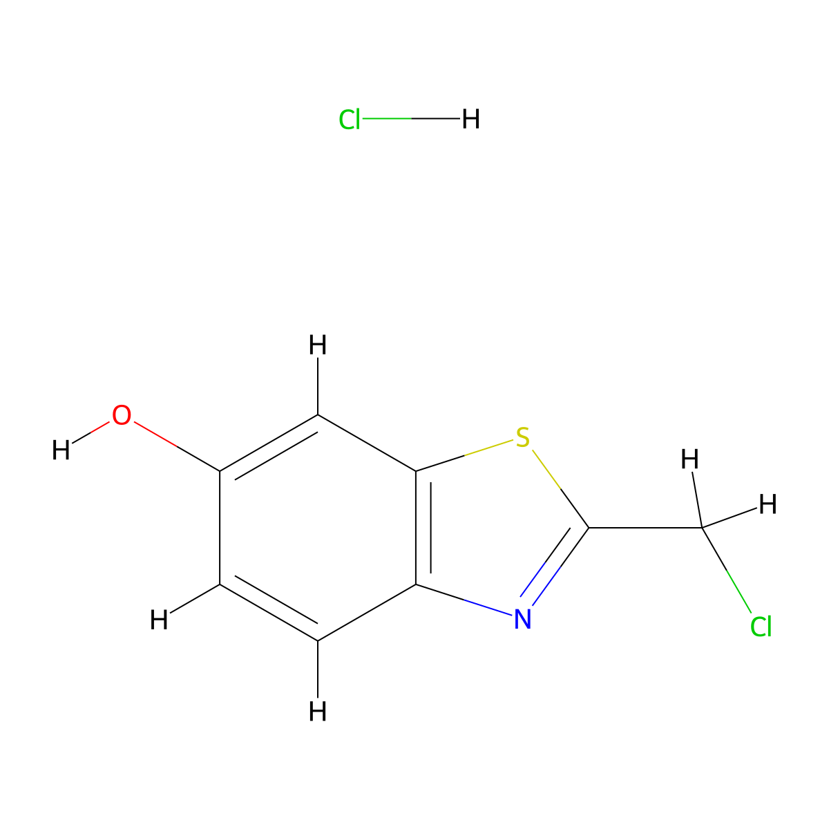 2-(Chloromethyl)-1,3-benzothiazol-6-ol hydrochloride molecular structure, CAS 1803585-29-6