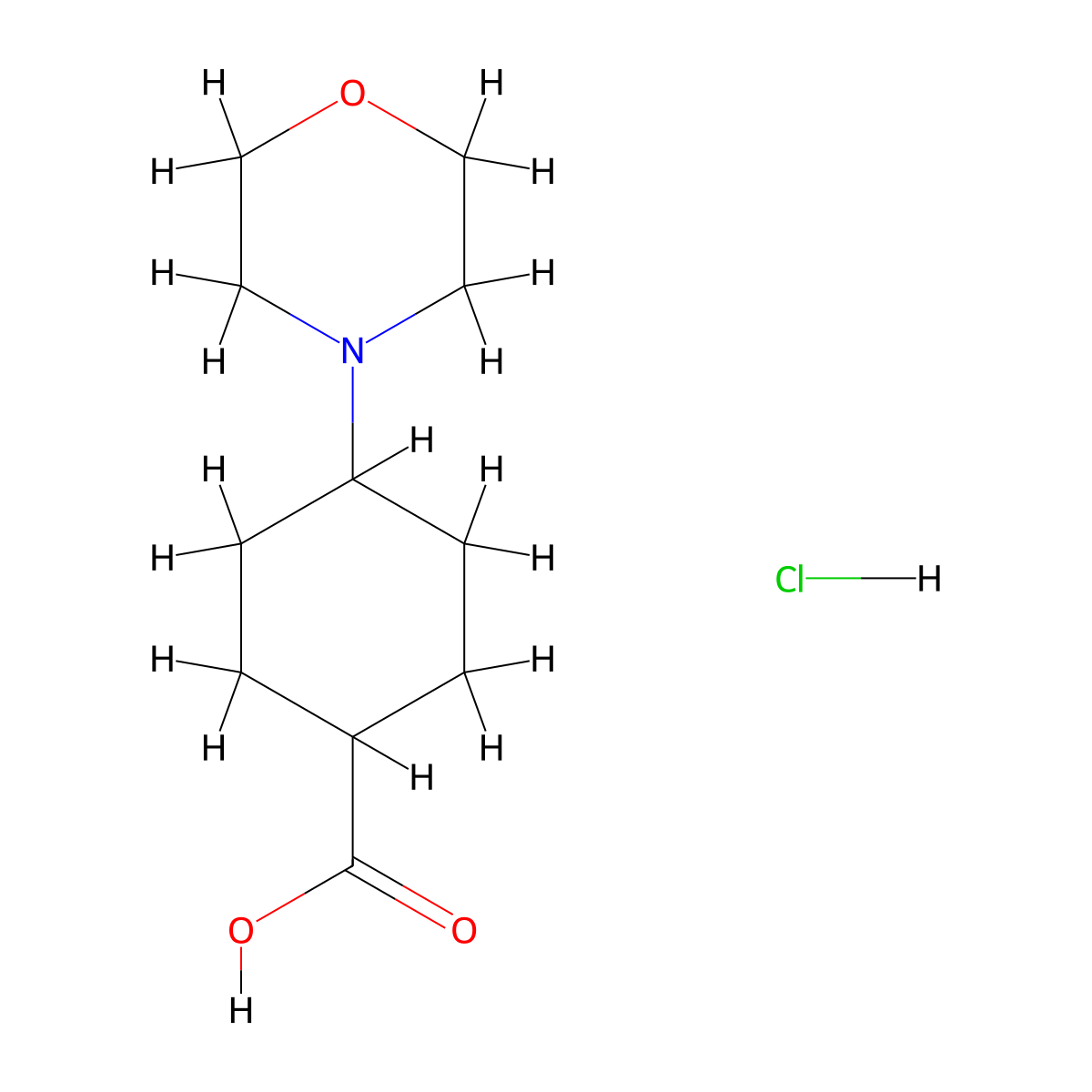 4-(Morpholin-4-yl)cyclohexane-1-carboxylic acid hydrochloride molecular structure, CAS 1803585-30-9