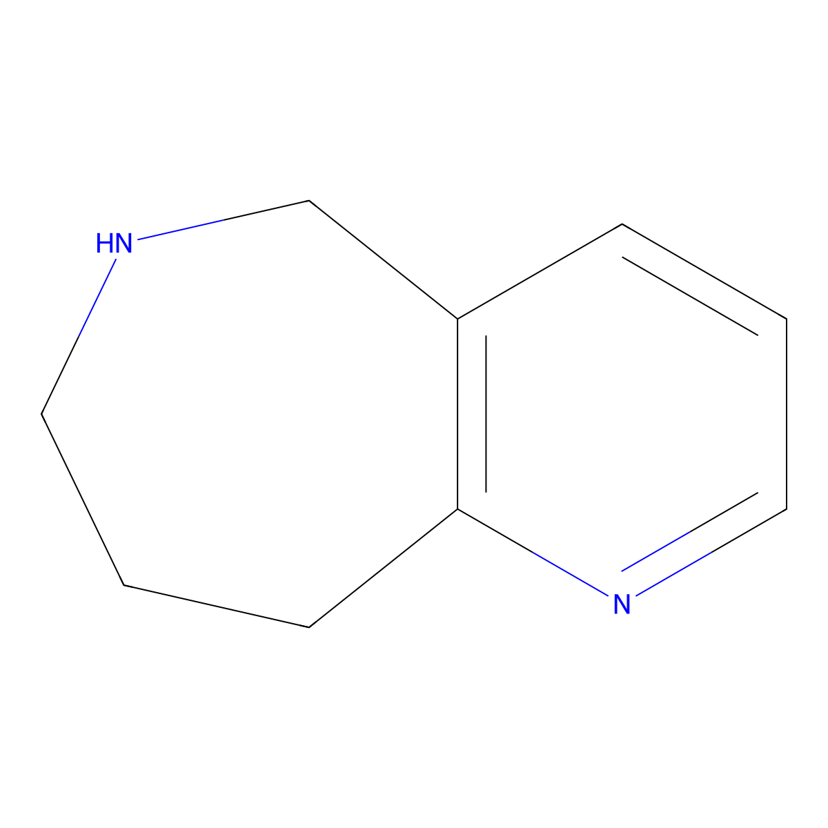 5H,6H,7H,8H,9H-pyrido[3,2-c]azepine molecular structure, CAS 1803585-34-3