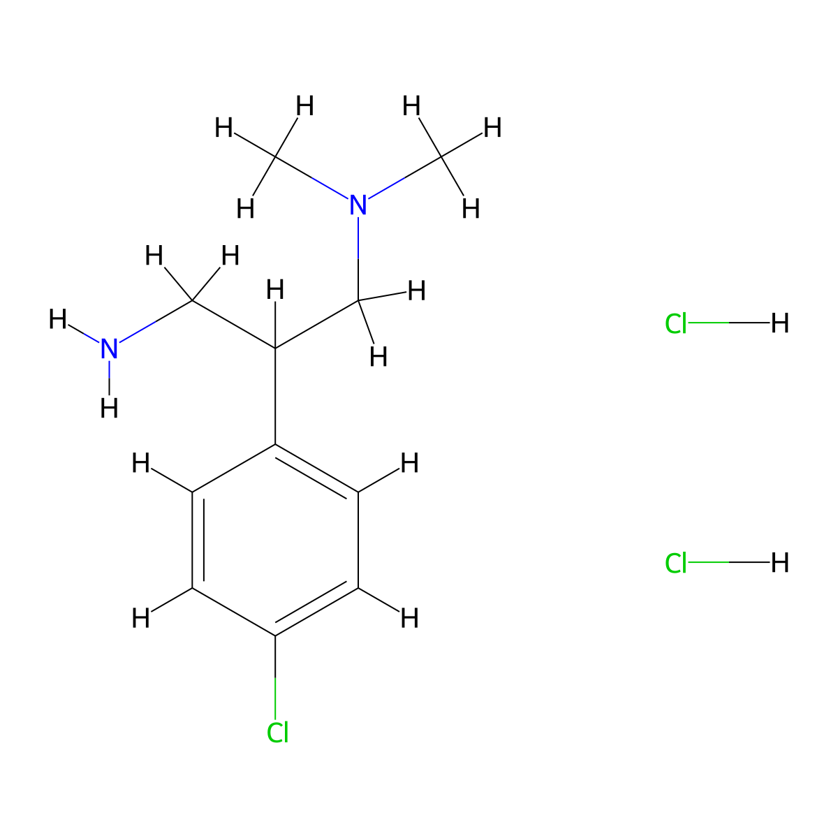 [3-Amino-2-(4-chlorophenyl)propyl]dimethylamine dihydrochloride molecular structure, CAS 1803585-41-2