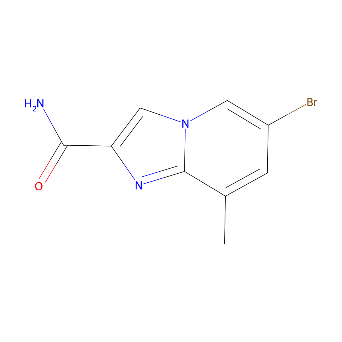 6-Bromo-8-methylimidazo[1,2-a]pyridine-2-carboxamide molecular structure, CAS 1803585-44-5