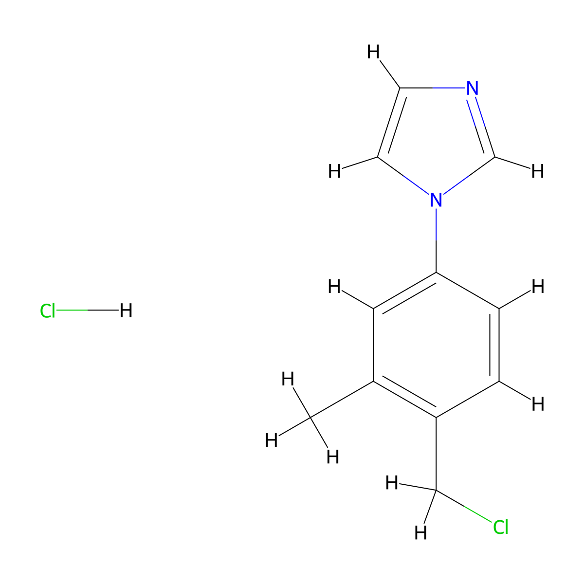 1-[4-(chloromethyl)-3-methylphenyl]-1H-imidazole hydrochloride molecular structure, CAS 1803585-47-8