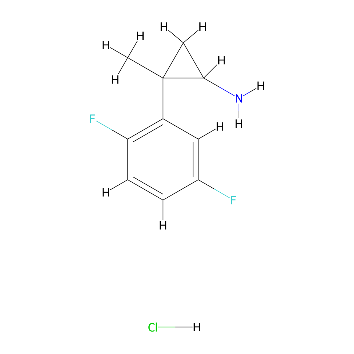 2-(2,5-Difluorophenyl)-2-methylcyclopropan-1-amine hydrochloride molecular structure, CAS 1803585-51-4