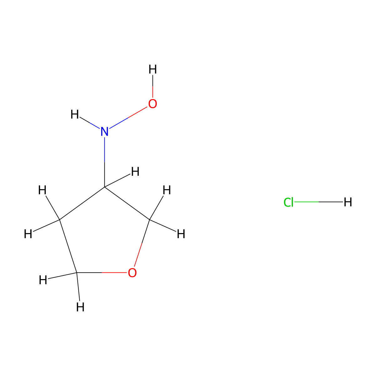 N-(oxolan-3-yl)hydroxylamine hydrochloride molecular structure, CAS 1803585-56-9