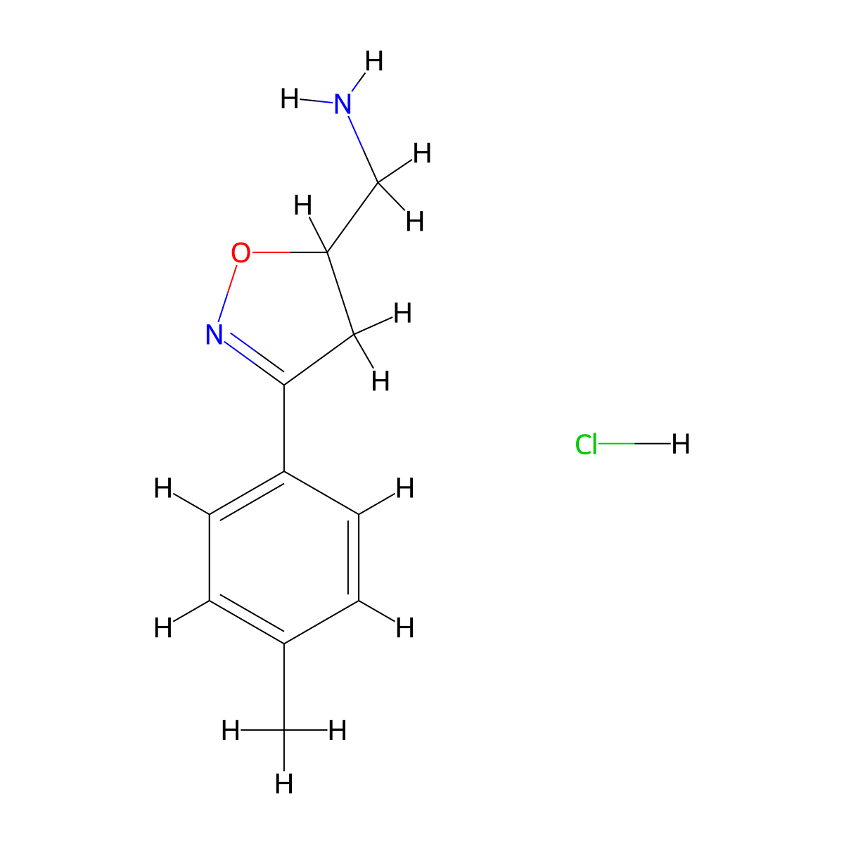 [3-(4-Methylphenyl)-4,5-dihydro-1,2-oxazol-5-yl]methanamine hydrochloride molecular structure, CAS 1803585-57-0