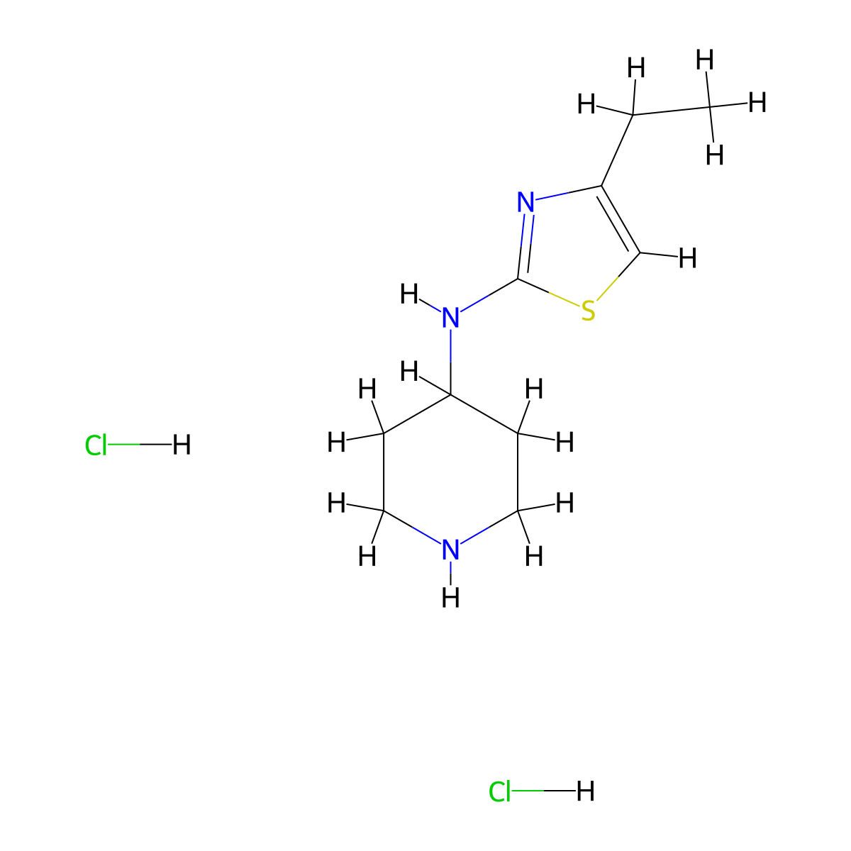 N-(4-ethyl-1,3-thiazol-2-yl)piperidin-4-amine dihydrochloride molecular structure, CAS 1803585-59-2
