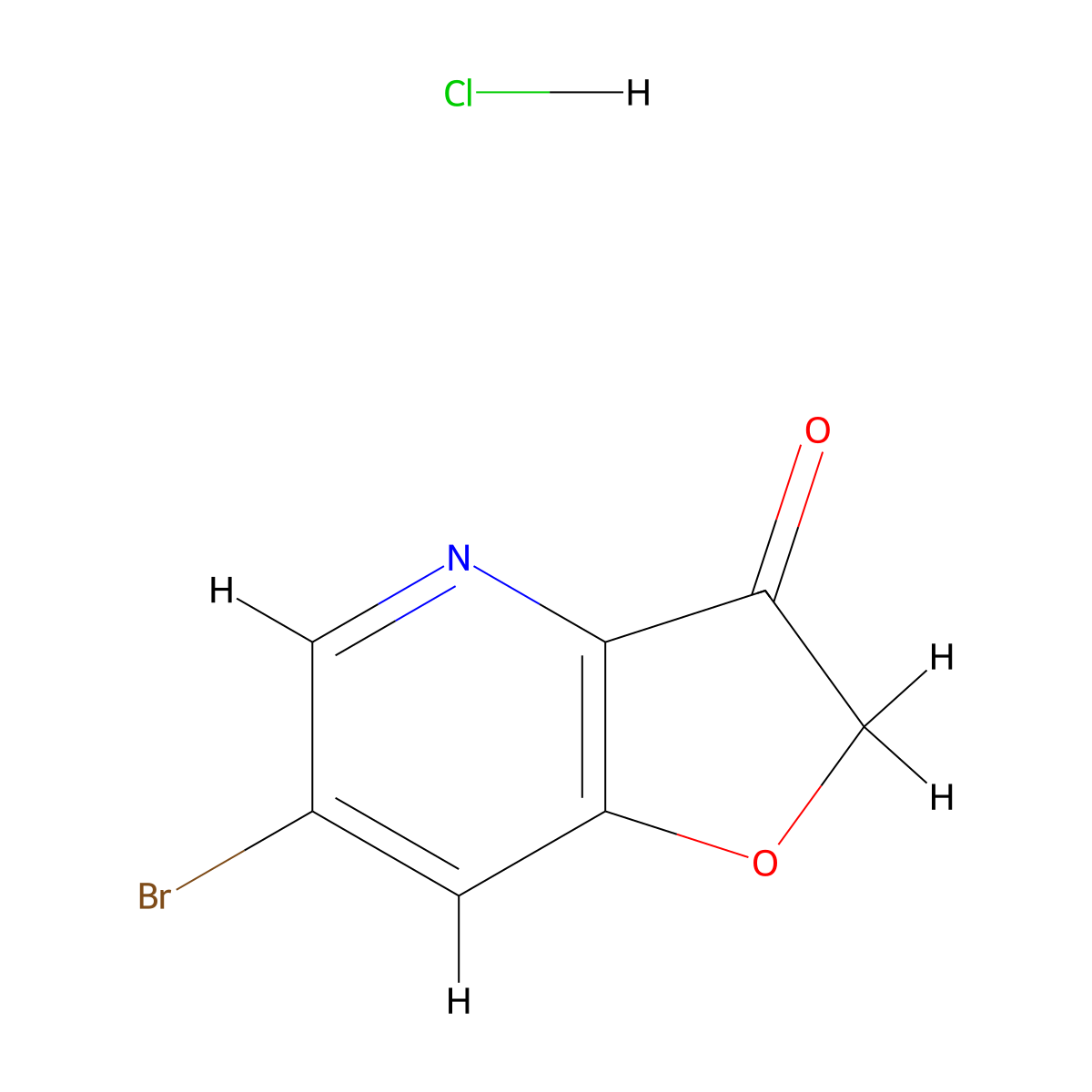 6-bromo-2H,3H-furo[3,2-b]pyridin-3-one hydrochloride molecular structure, CAS 1803585-76-3